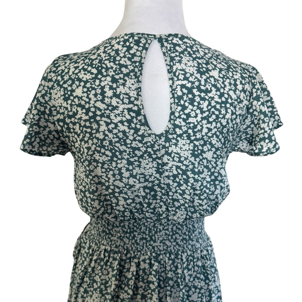 Sienna Sky Green & White Floral Faux Wrap Midi Dress XS - Picture 7 of 13